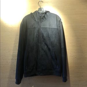 Men’s Vince Blue suede hoodie jacket